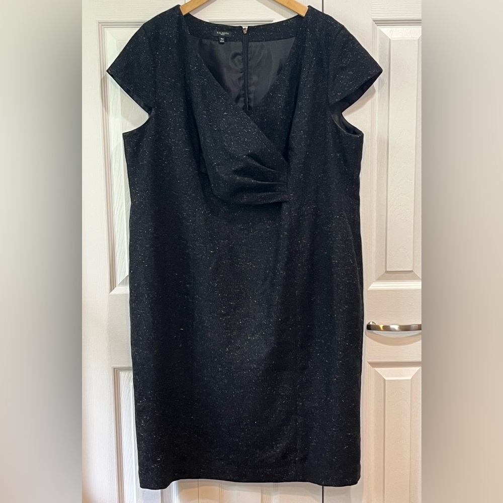Talbots Black with Multi Color Flecks Suit Dress 18